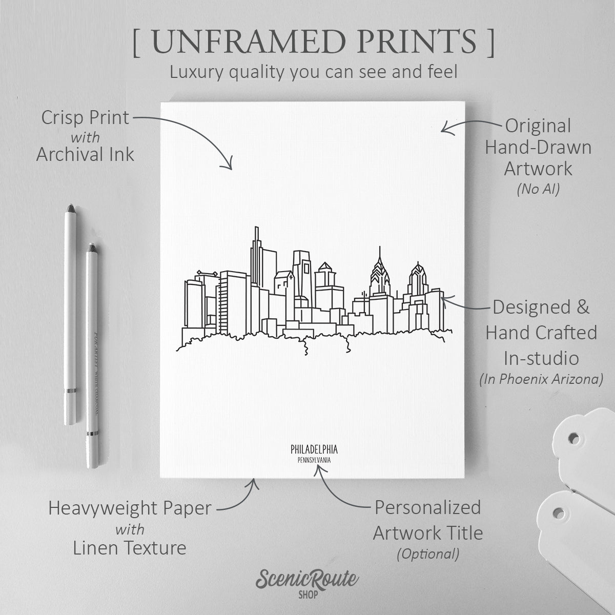 Philadelphia Pennsylvania (Set of 3 Art Prints)