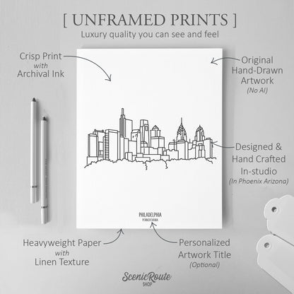 Philadelphia Pennsylvania (Set of 3 Art Prints)