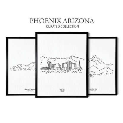 Phoenix Arizona (Set of 3 Art Prints)