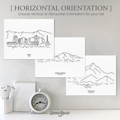 Phoenix Arizona (Set of 3 Art Prints)