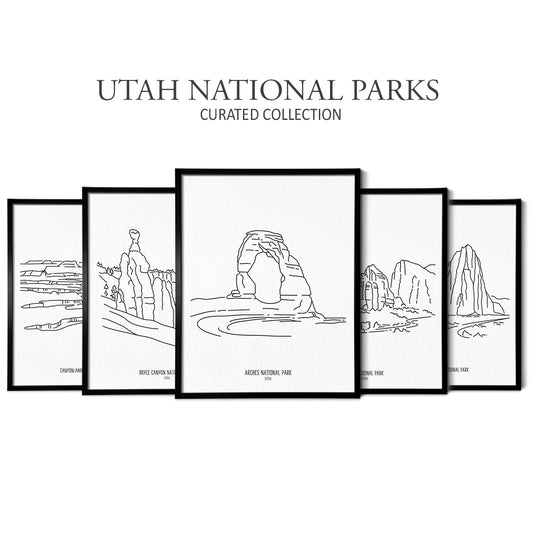Utah National Parks (Set of 5 Art Prints)