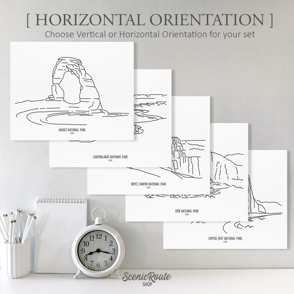 Utah National Parks (Set of 5 Art Prints)