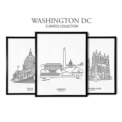 Washington DC (Set of 3 Art Prints)