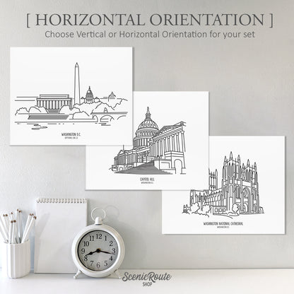 Washington DC (Set of 3 Art Prints)