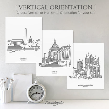 Washington DC (Set of 3 Art Prints)