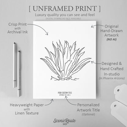 Agave Cactus Art Print