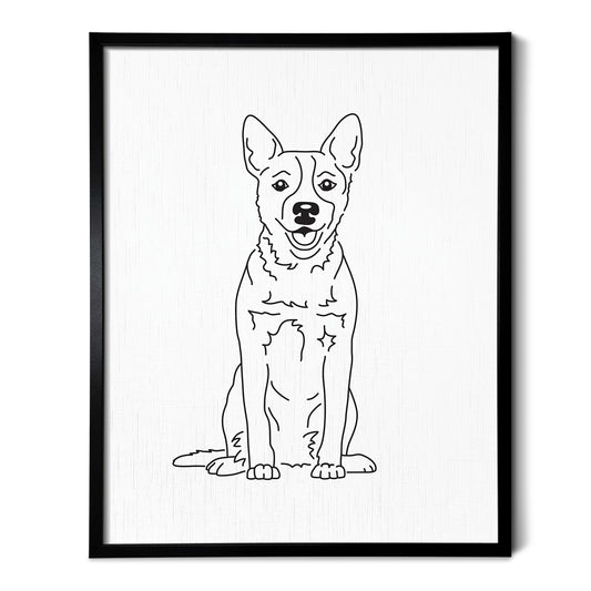 Australian Cattle Dog Art Print (Blue Heeler / Red Heeler / Queensland Heeler)