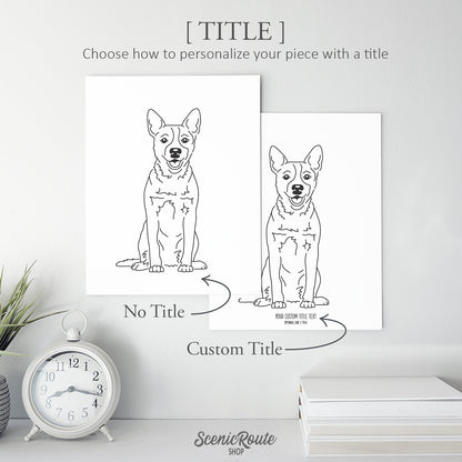 Australian Cattle Dog Art Print (Blue Heeler / Red Heeler / Queensland Heeler)