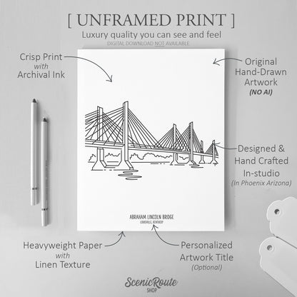 Louisville Abraham Lincoln Bridge Art Print