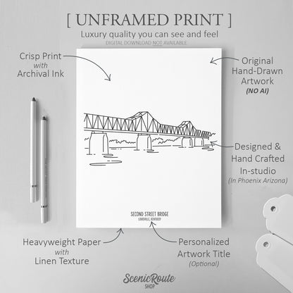 Louisville George Roger's Clark (Second Street Bridge) Art Print