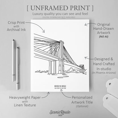 New York City Brooklyn Bridge Art Print