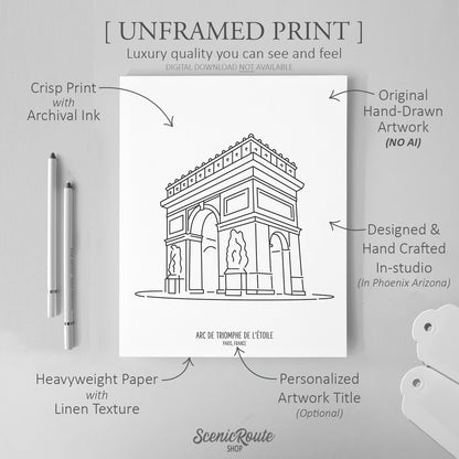 Paris France Arc de Triomphe Art Print