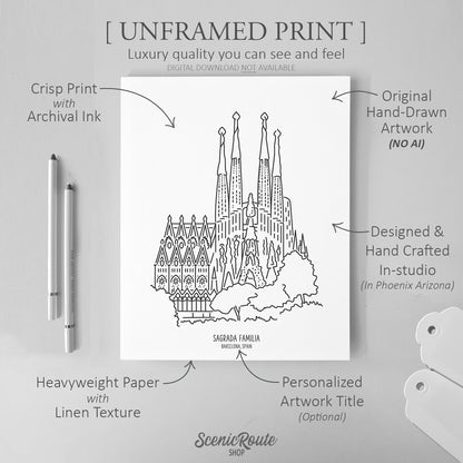 Spain Barcelona Sagrada Familia Basilica Art Print