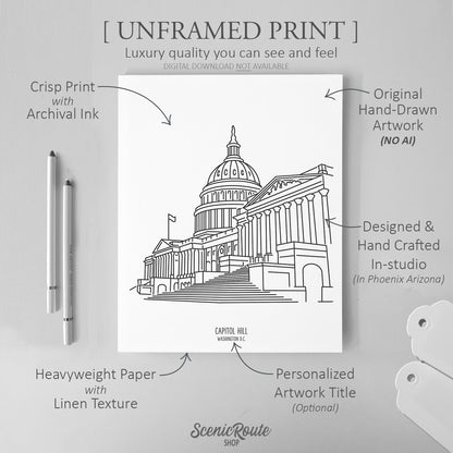 Washington DC Capitol Building Art Print