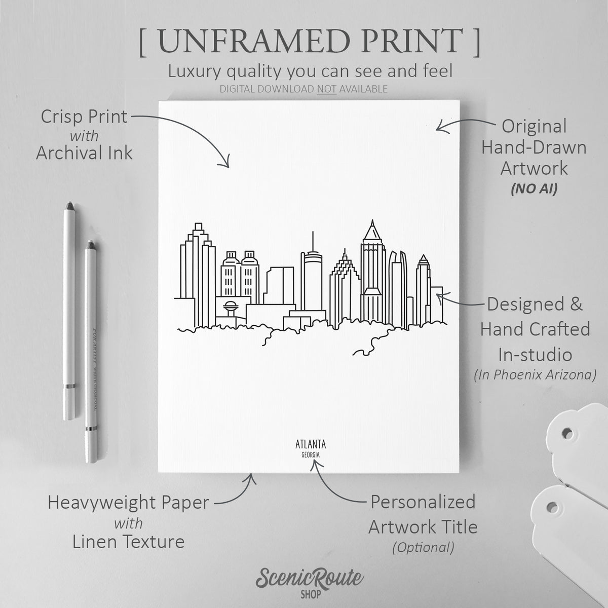 Atlanta Georgia Skyline Art Print