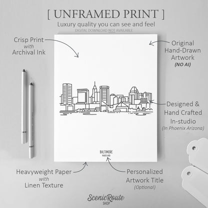 Baltimore Maryland Skyline Art Print