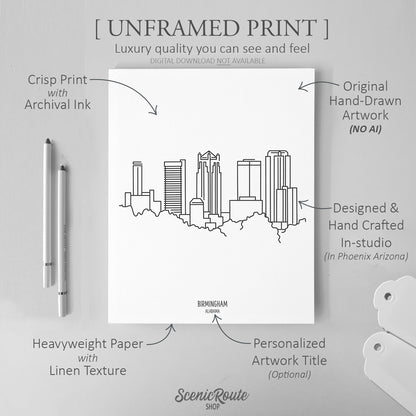 Birmingham Alabama Skyline Art Print