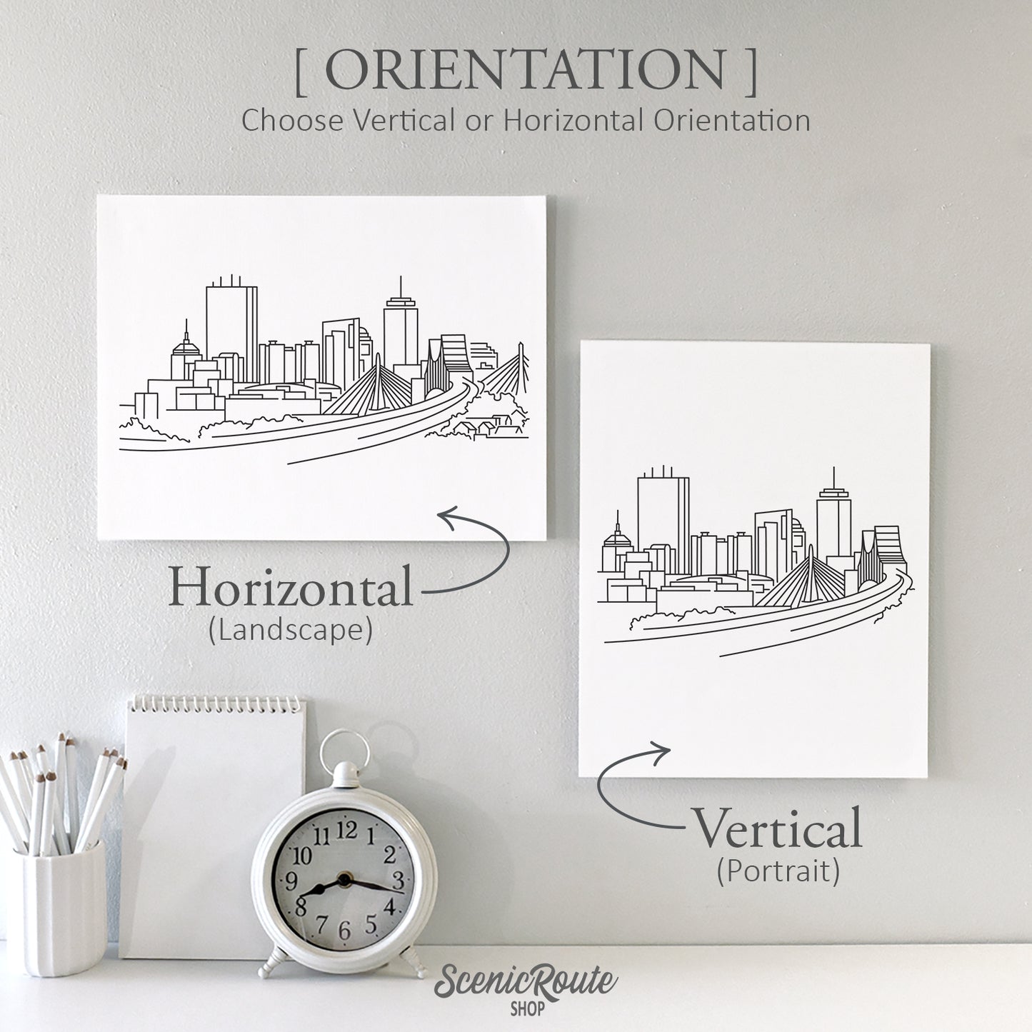 Boston Massachusetts Skyline Art Print