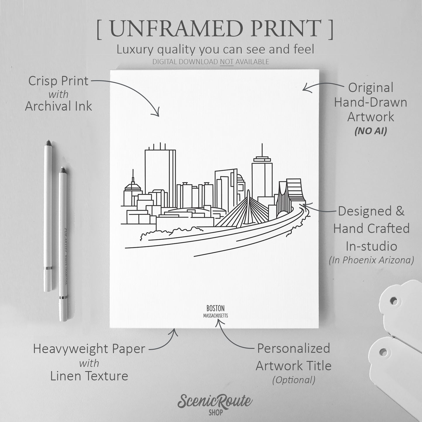 Boston Massachusetts Skyline Art Print