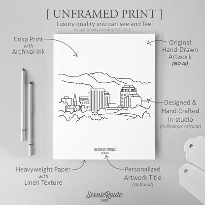 Colorado Springs Colorado Skyline Art Print