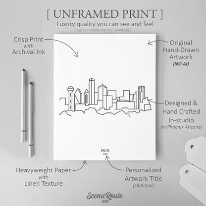 Dallas Texas Skyline Art Print