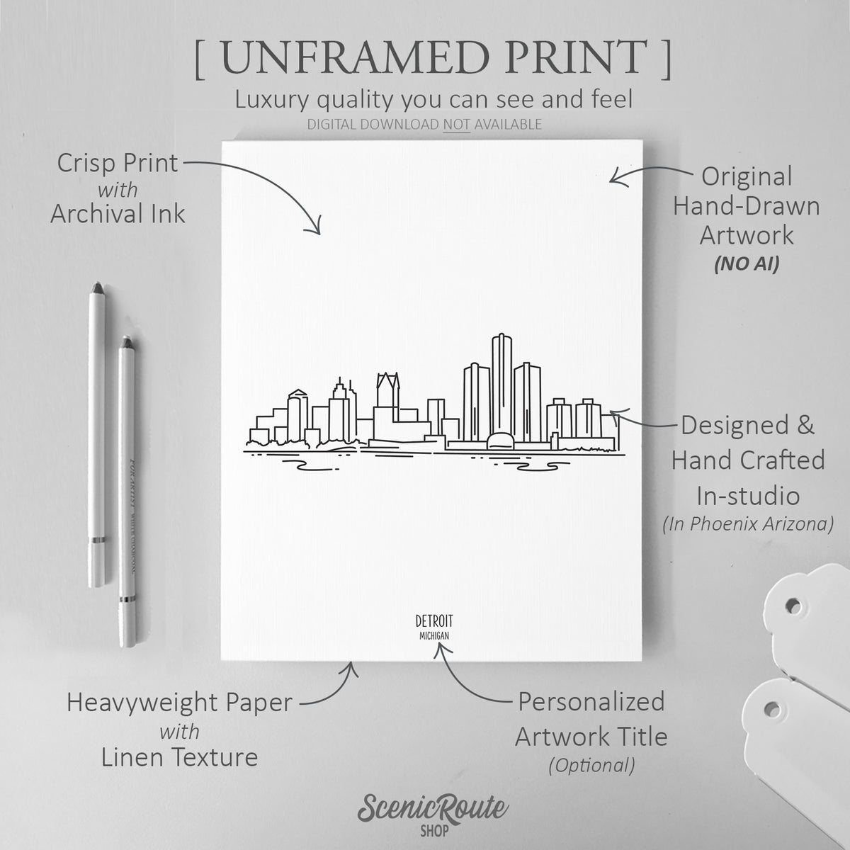 Detroit Michigan Skyline Art Print