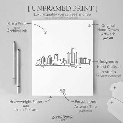 Detroit Michigan Skyline Art Print
