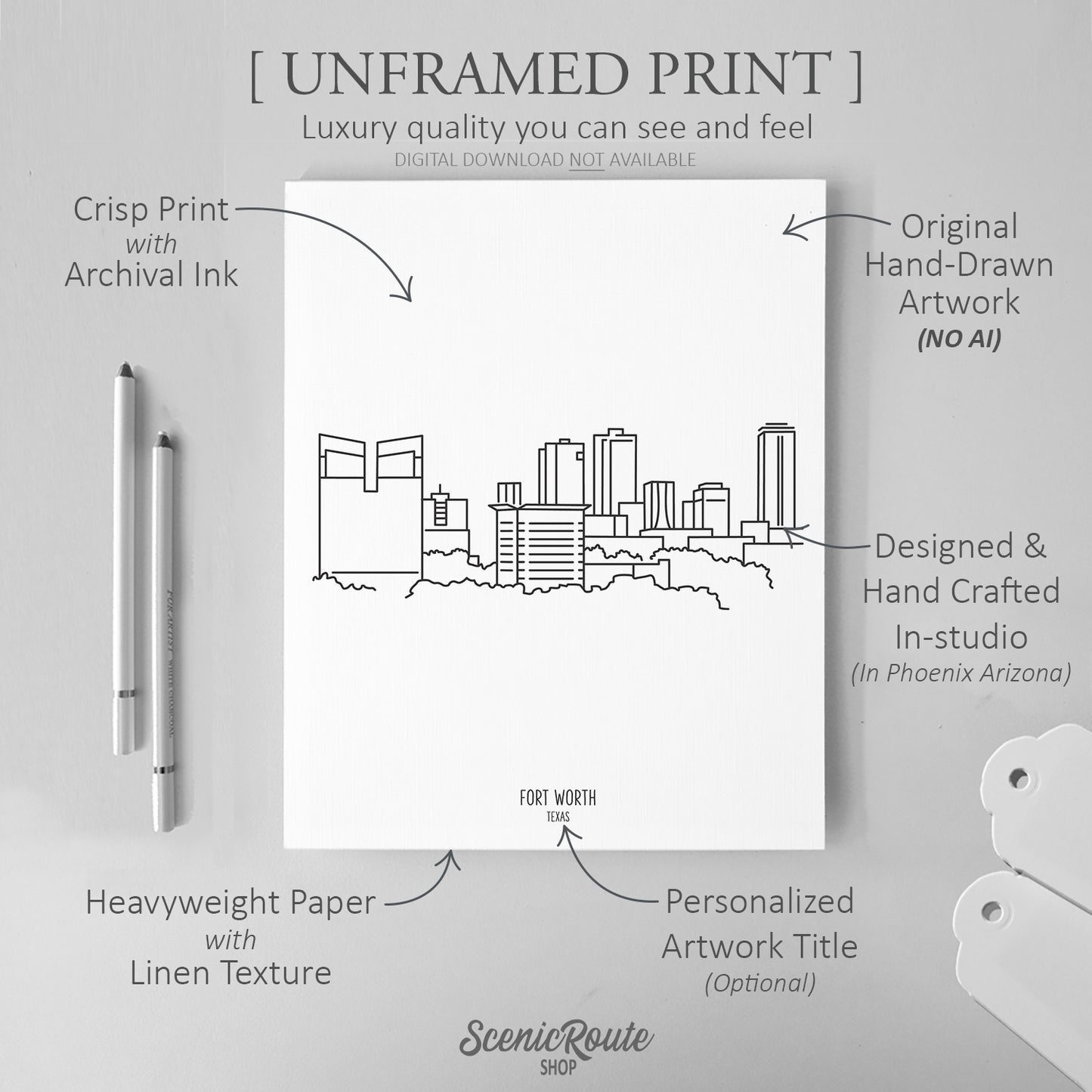 Fort Worth Texas Skyline Art Print