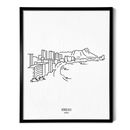 Honolulu Hawaii Skyline Art Print