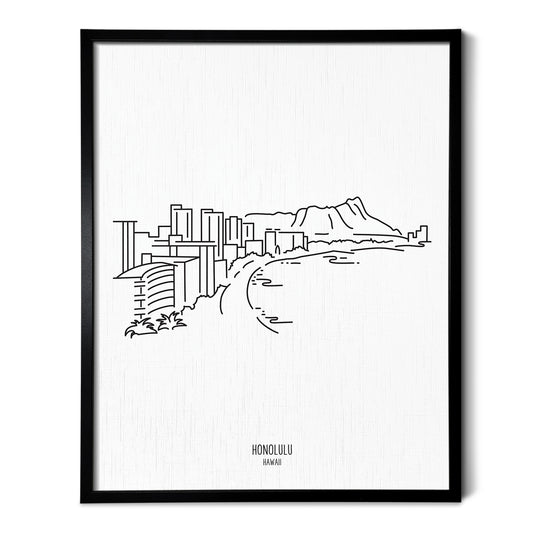 Honolulu Hawaii Skyline Art Print