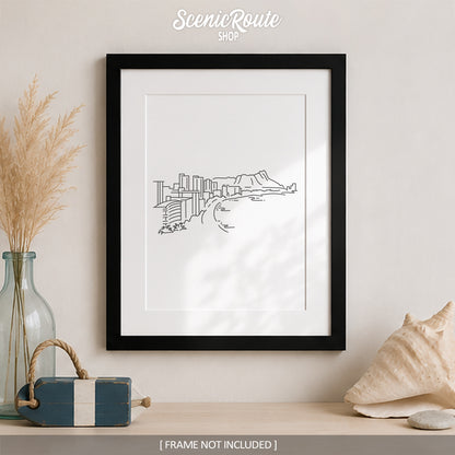 Honolulu Hawaii Skyline Art Print