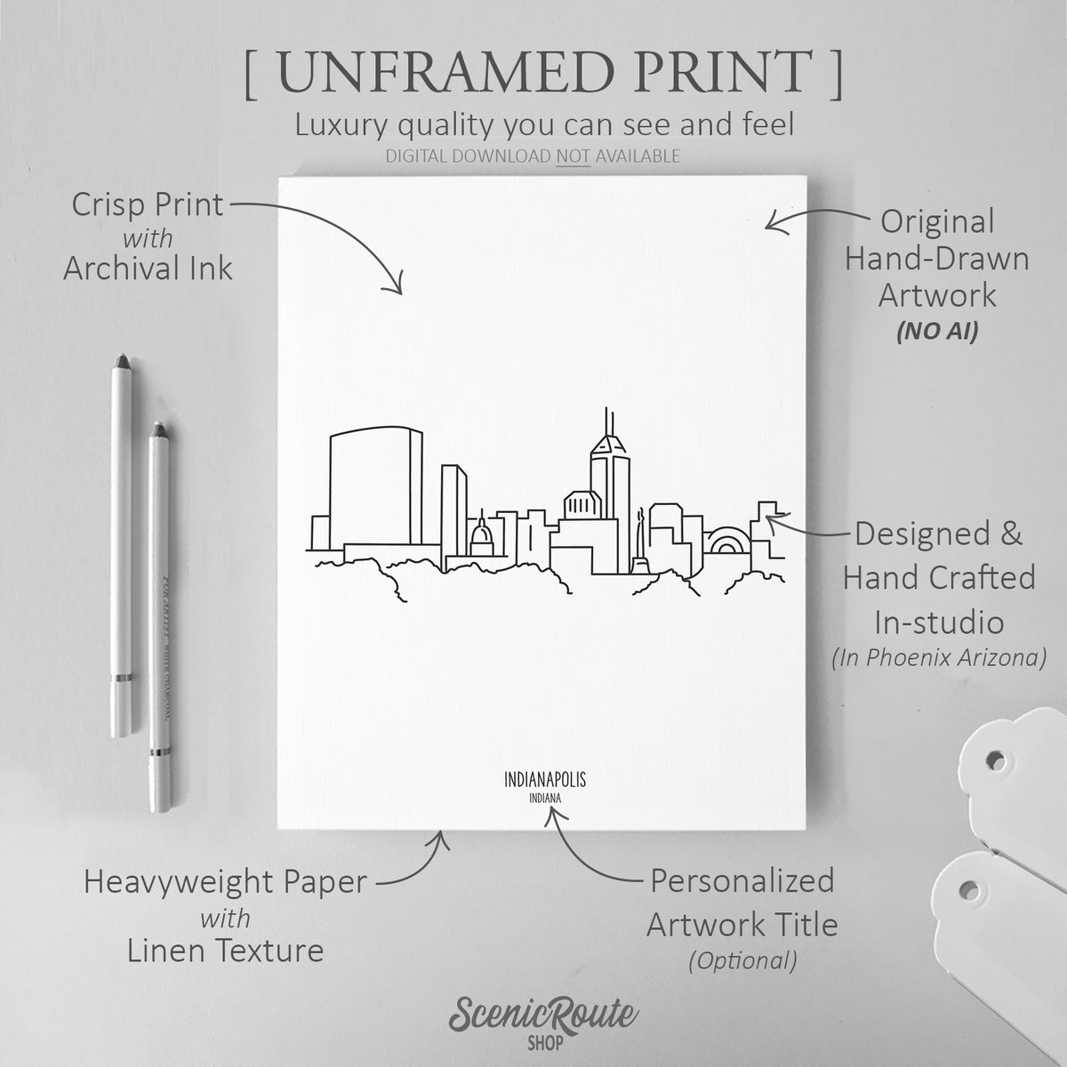 Indianapolis Indiana Skyline Art Print