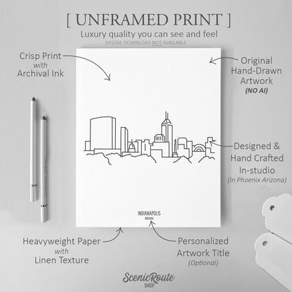 Indianapolis Indiana Skyline Art Print