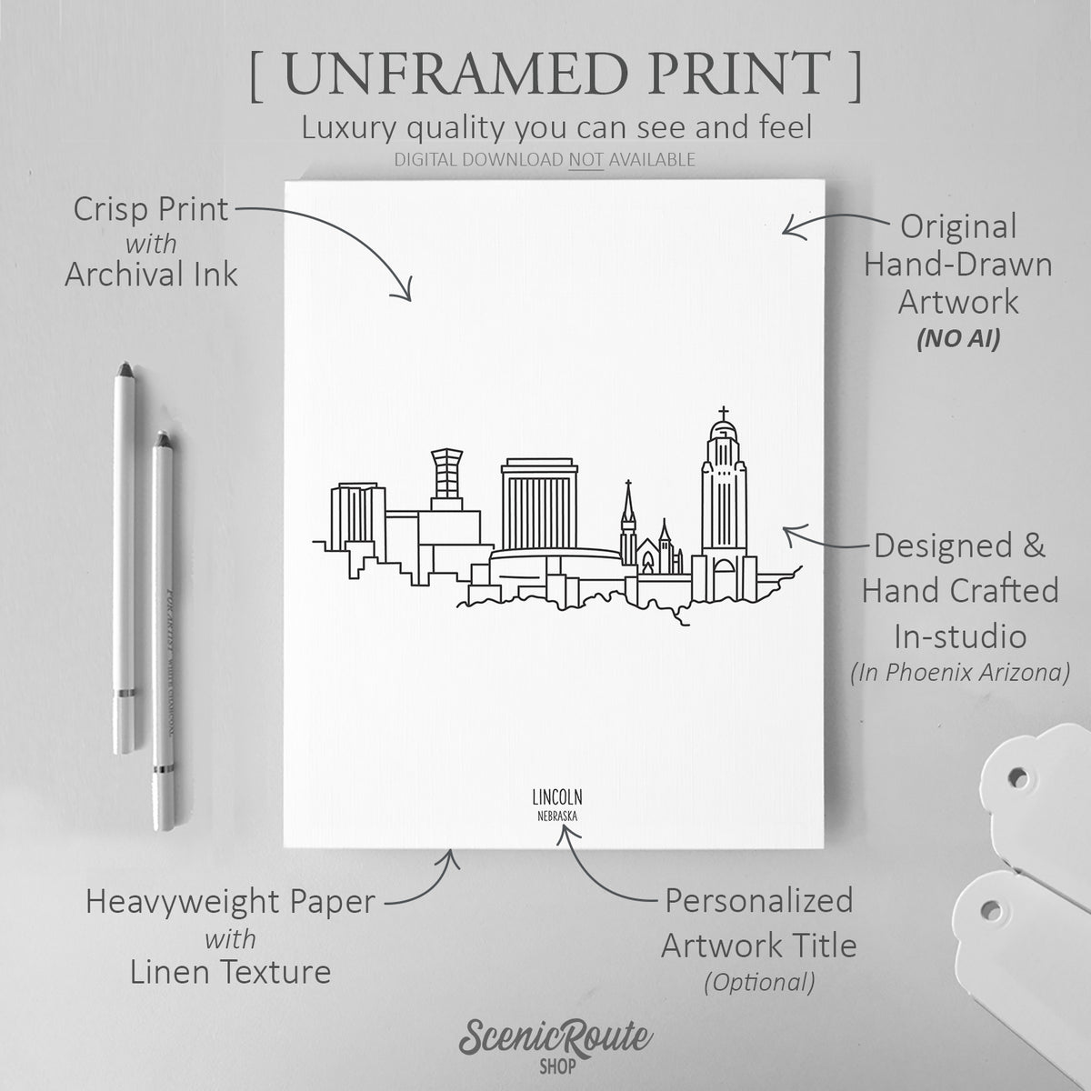 Lincoln Nebraska Skyline Art Print