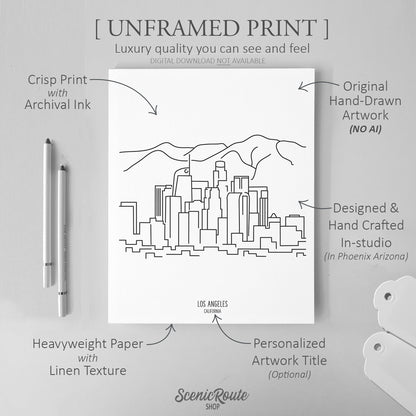 Los Angeles California Skyline Art Print