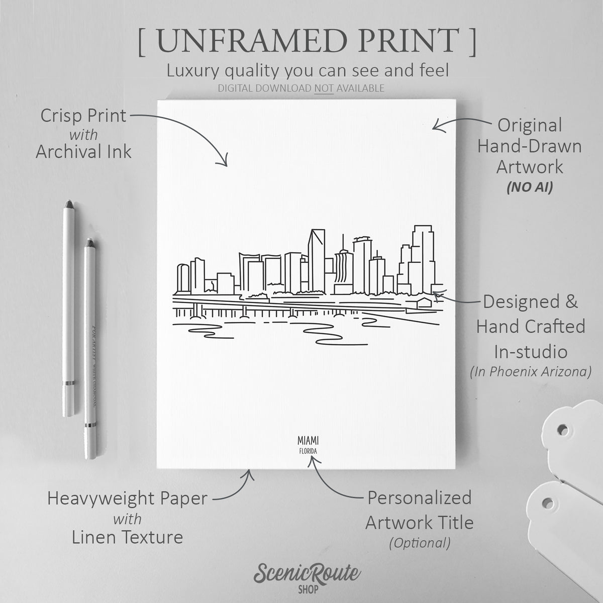 Miami Florida Skyline Art Print