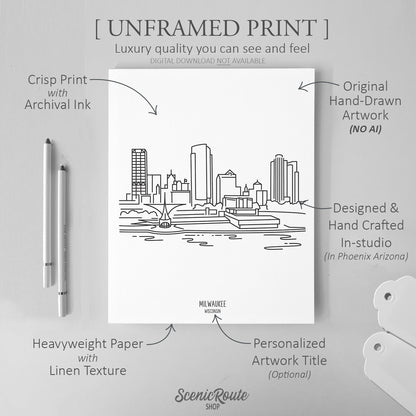 Milwaukee Wisconsin Skyline Art Print