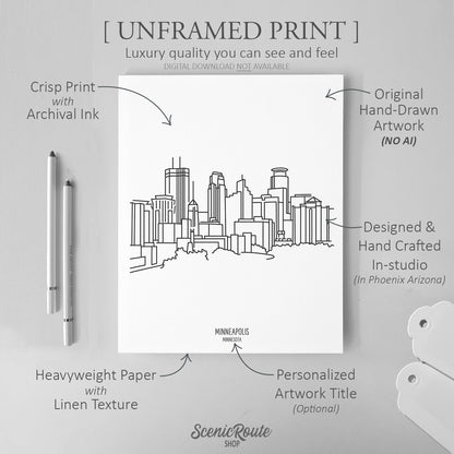 Minneapolis Minnesota Skyline Art Print