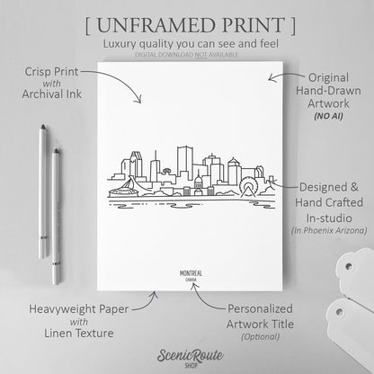 Montreal Canada Skyline Art Print