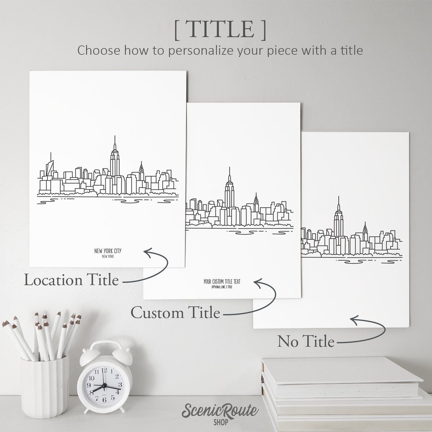 New York City Skyline Featuring the Empire State Art Print