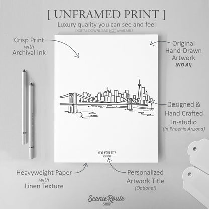 New York City Skyline Featuring the Freedom Tower Art Print