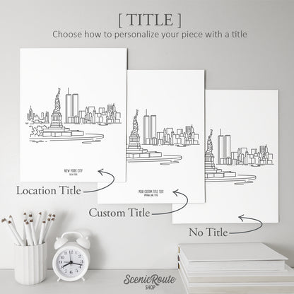 New York City Skyline Featuring the Twin Towers Art Print