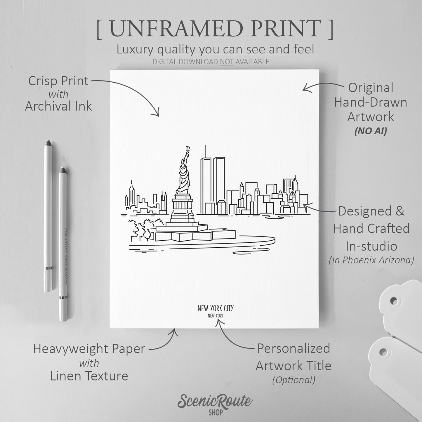 New York City Skyline Featuring the Twin Towers Art Print