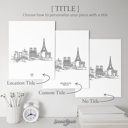 Paris France Skyline Art Print
