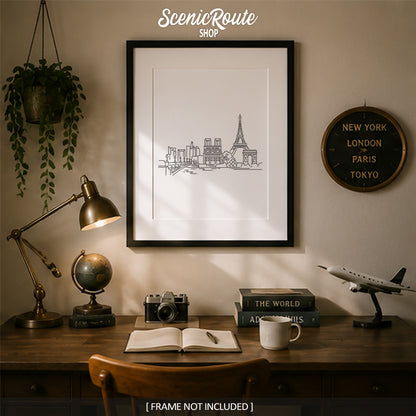 Paris France Skyline Art Print