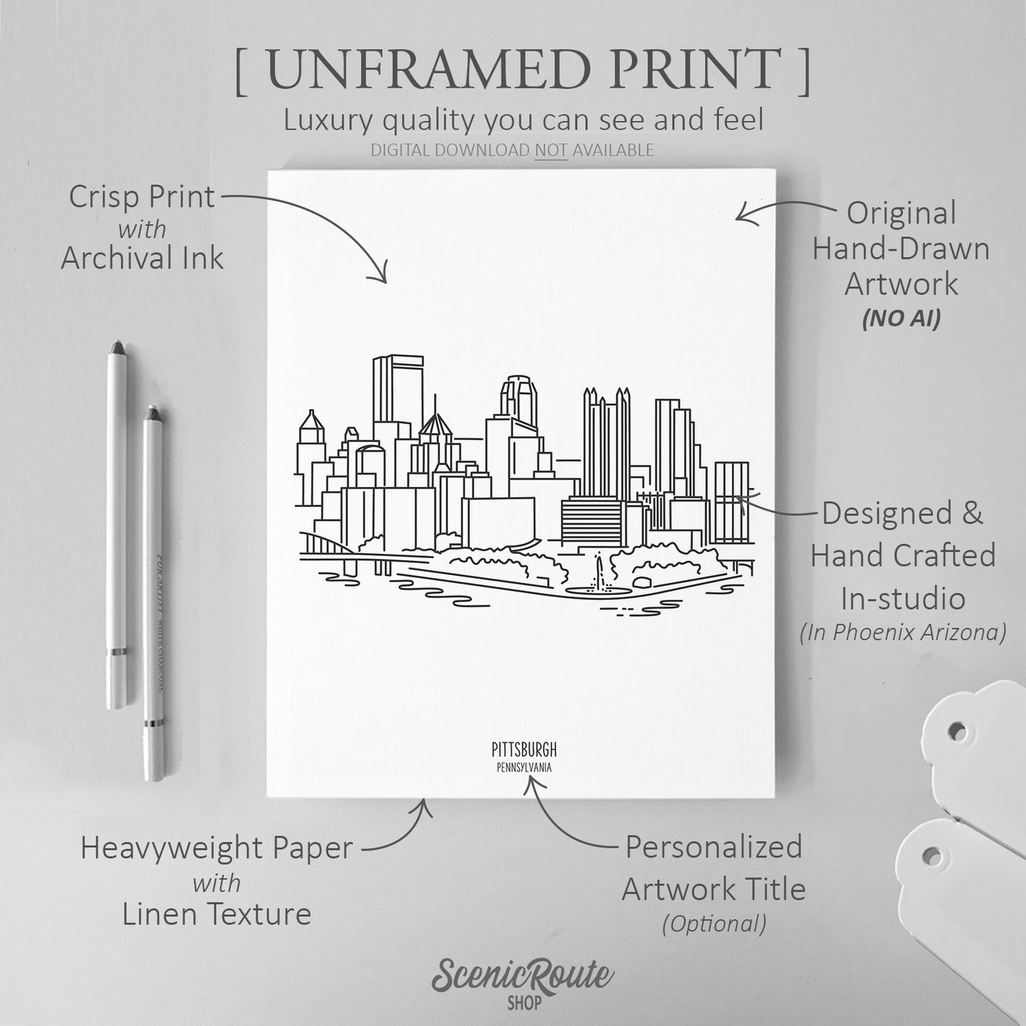 Pittsburgh Pennsylvania Skyline Art Print