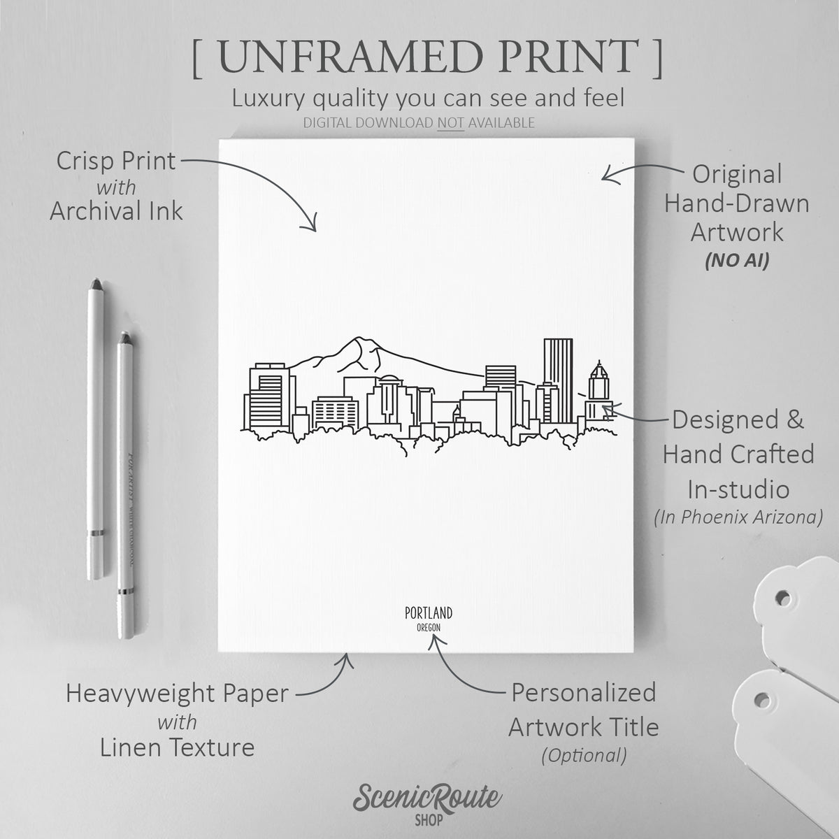 Portland Oregon Skyline Art Print