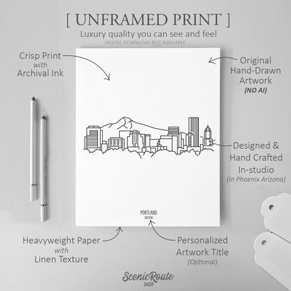 Portland Oregon Skyline Art Print