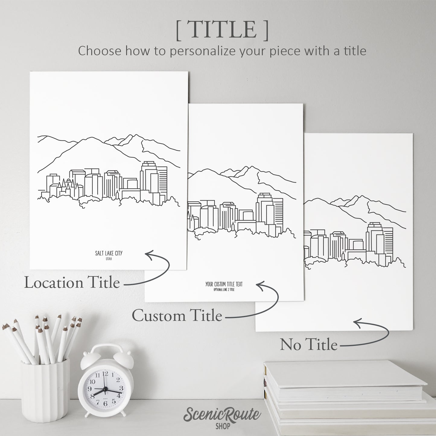 Salt Lake City Utah Skyline Art Print