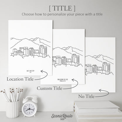 Salt Lake City Utah Skyline Art Print